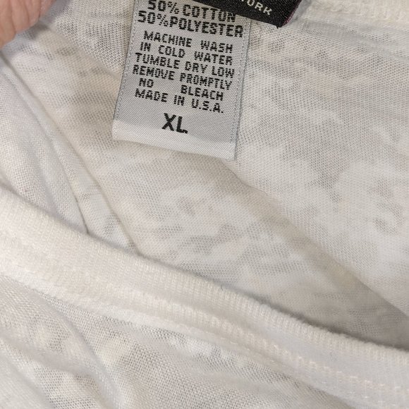 Woodstock White Semi Sheer Crew Neck Shirt in XL - Picture 4 of 4